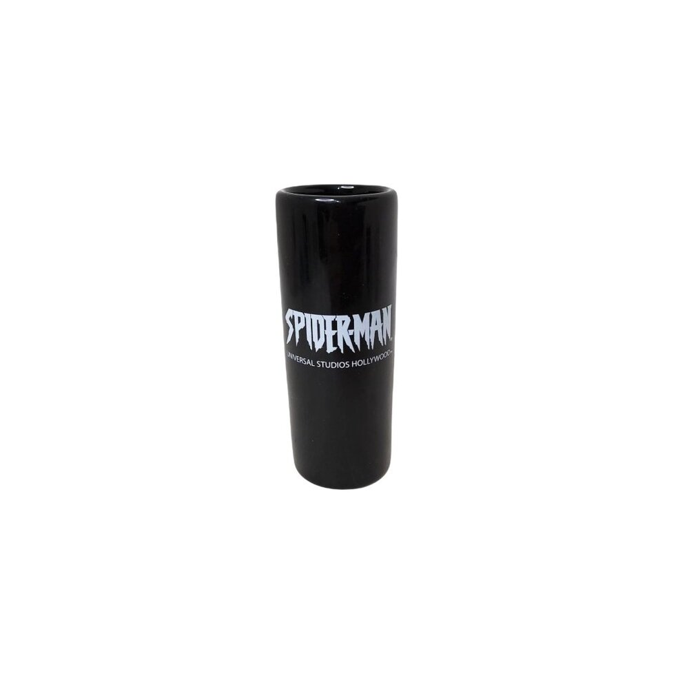 2003 marvel universal studios hollywood spiderman stoneware 4.25"h shot glass.